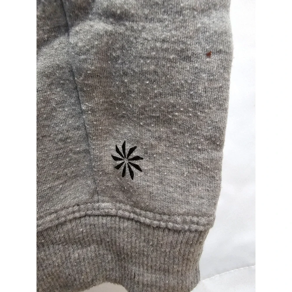 Athleta Girl gray one piece hooded jumpsuit 14 zipper thumb holes pockets